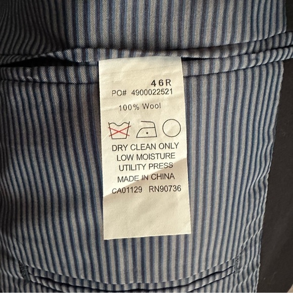 Calvin Klein Mens Black Wool‎ Two Button Sport Coat Blazer Size 46R - Picture 10 of 13